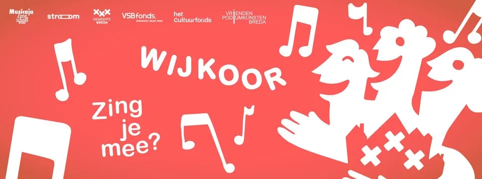 Logo van WIJKOOR Breda 2025 – kleurrijk en verbindend zangproject voor alle Bredanaars